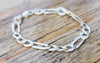 Sterling Silver 925 Figaro Chain Link Bracelet Made in Italy Unisex  9 Inches / 9.3mm Width