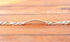 Sterling Silver 925 Figaro Chain Link Engravable I.D. Bracelet Made in Italy Unisex  8 1/4 Inches / 10.4mm Width