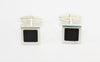 925 Sterling Silver & Onyx Men's Square Cuff Links