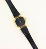 Ardath Ladies Winding Swiss Made Black Leather Gold Plated Watch 1980`s Vintage New