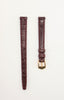 LADIES GUCCI 10mm GENUINE BURGUNDY LEATHER WATCH BAND LIZARD GRAIN With 2 Pins