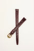 LADIES GUCCI 10mm GENUINE BURGUNDY LEATHER WATCH BAND LIZARD GRAIN With 2 Pins