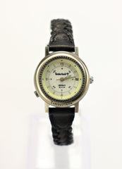 Timberland Ladies Watch with Date & Indiglo Stainless Steel Black Leather Braided Band 1990's Vintage New