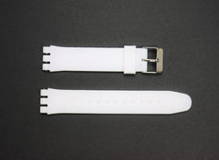 19mm White Silicone Band Compatible with Swatch