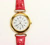 Pierre Lannier Watch Red Leather Band White Dial French Made Vintage New 1990's