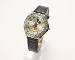 Disney Mickey Mouse Watch with Crystal Bezel Vintage New 1990's