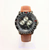 Cenere Men's Stainless Steel Brown Leather Band Watch Vintage NEW 1990's