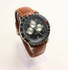 Cenere Men's Stainless Steel Brown Leather Band Watch Vintage NEW 1990's