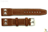 24mm Brown Smooth Leather RIVET Watch Band Fits Luminox Strap Anti-Allergic - Forevertime77