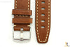 22mm Brown Smooth Leather RIVET Watch Band Strap Fits Luminox Anti-Allergic - Forevertime77