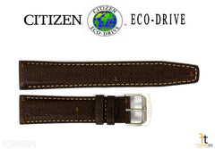 Citizen 59-S53285 Original Replacement 20mm Brown Leather Watch Band Strap