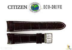 Citizen 59-S51439 Original Replacement 22mm Brown Leather Watch Band Strap