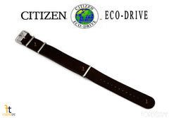 Citizen 59-S53635 Original Replacement 22mm Dark Brown Leather Watch Band Strap