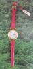 Pierre Lannier Watch Red Leather Band White Dial French Made Vintage New 1990's