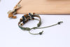 GREEN Leather Wrap Bracelet Charm Evil Eye Multi-Strand Beaded Adjustable Unisex - Forevertime77