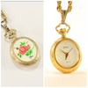Sutton Ladies Gold Plated Necklace Watch  with Enamel backing 1980's Rare