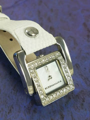BCBG MAX AZRIA Watch Stainless Steel Dial Mother of Pearl Square Dial White