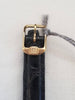 Michel Herbelin Ladies Watch Gold Plated Black Leather New Vintage