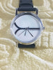 BCBG MAX AZRIA Watch Mother of Pearl Stainless Steel Black Leather Band