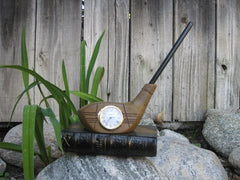 Golf Club desk clock - with pen holder (color black/brown)