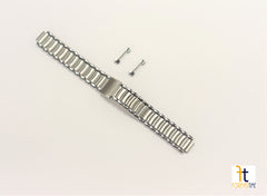 18mm Men's Silver Stainless Steel Watch Band With Curved Ends