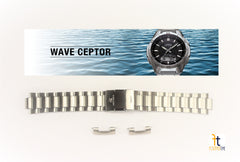 CASIO Wave Ceptor WVA-320DJ-1E Original 22mm Stainless Steel Watch BAND w/2 Pins